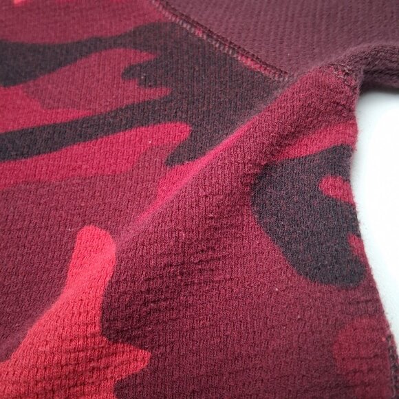 Polo Ralph Lauren Thermal Shirt Men 2XL Maroon Red Camo Camouflage Raglan - Picture 9 of 11